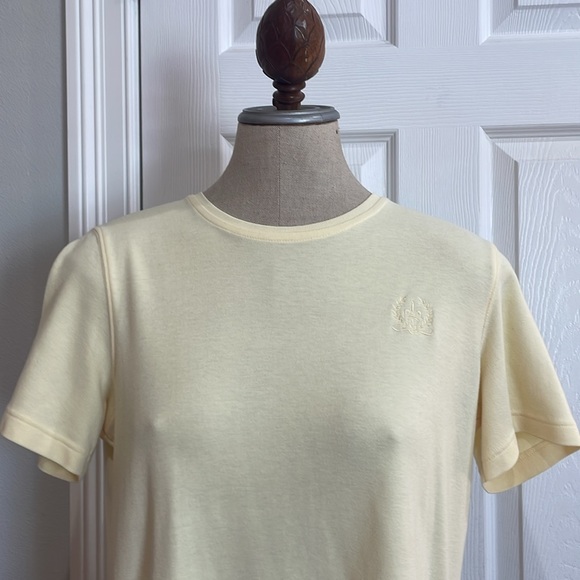 Basic concepts short sleeve top cotton round neck pull over yellow womens size S - Picture 3 of 9
